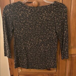 Tahari Abstract-Print Long Sleeve Top